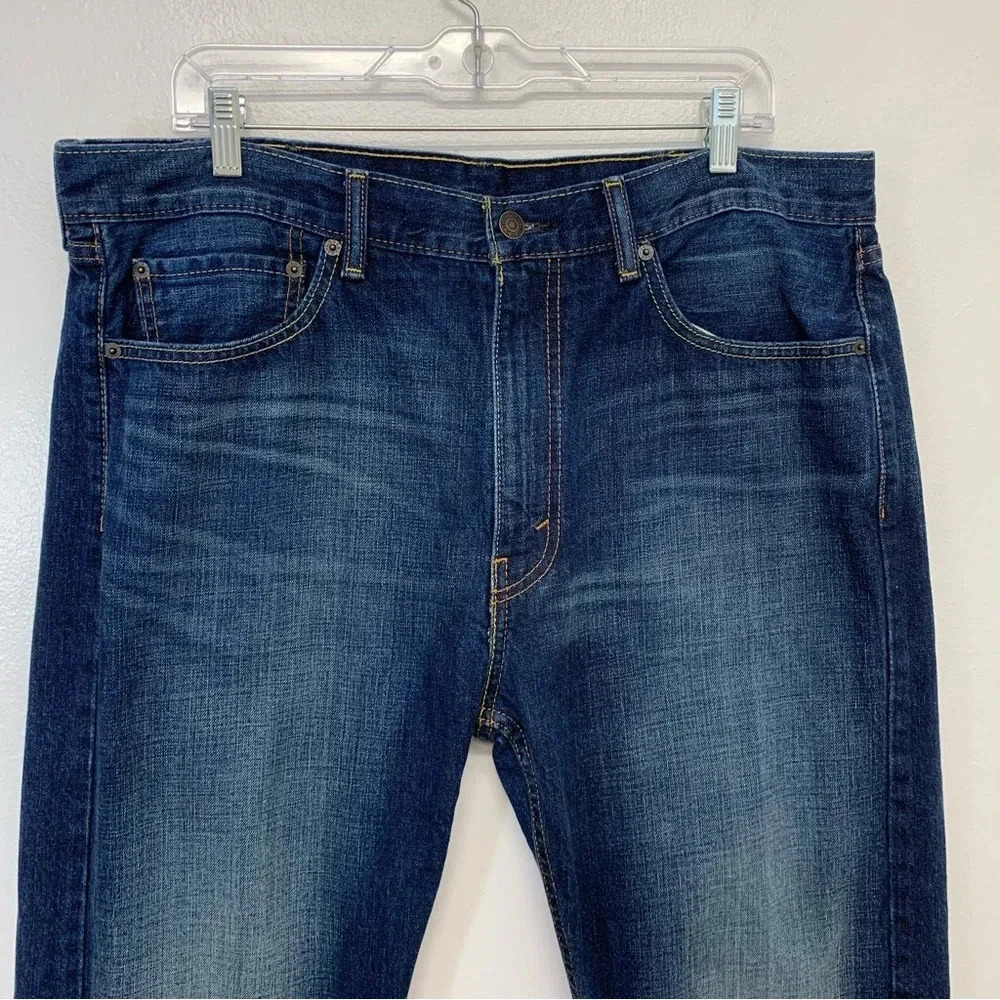 Levis 505 Jeans Men 38  Inseam 29"  Blue‎ Fade Straight 100% Cotton Casual Work - Picture 2 of 9